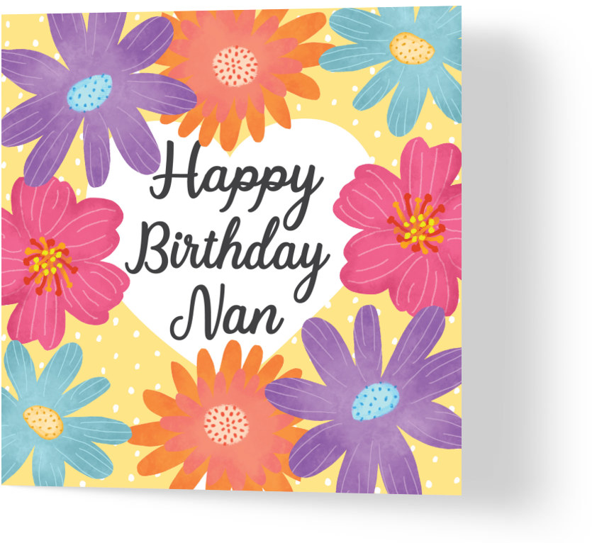 Happy Birthday Nan Floral | Wuzci