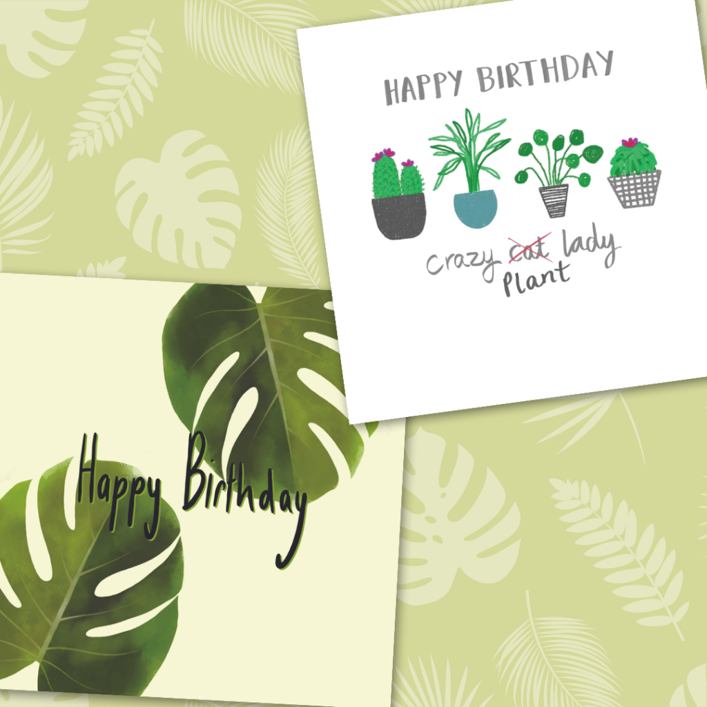 more happy birthday plant cards